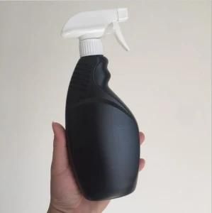 500ml HDPE Plastic Flat Shape Matt Black Trigger Spray Bottle for Car Cleaning