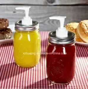 450ml 16oz Engraved Jam Glass Mason Jar with Pump Wholesale