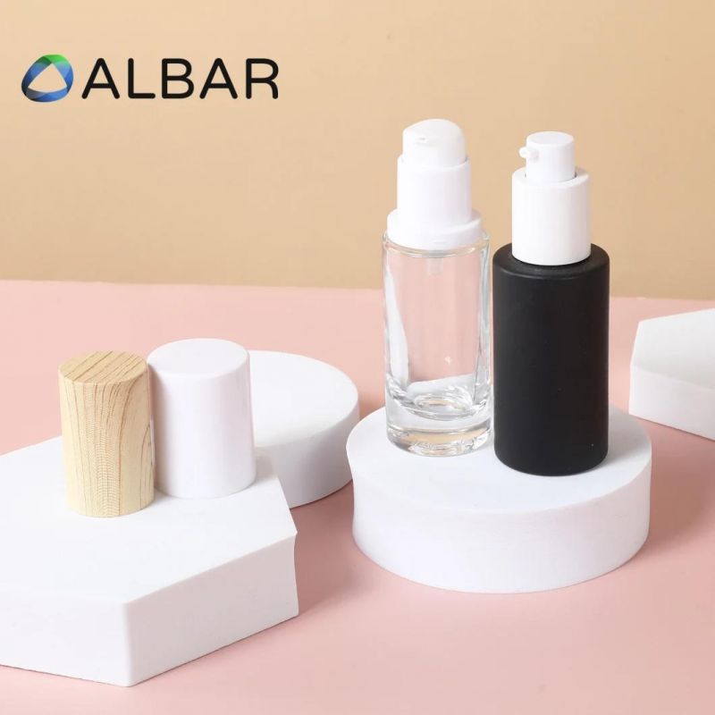 Airless Cosmetic Glass Bottles in Round Attar for Serum Liquid Foundation