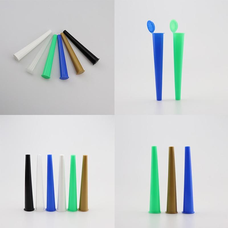 Cone Shape Dry Herb Flip Top Doob Plastic Joint Holder Pre Roll Containers Child Resistant Joint Tubes