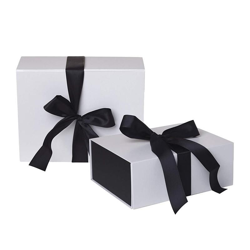 Fancy Custom Folding Paper Box with Ribbon