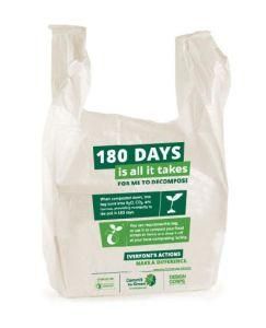 Compostable and Biodegradable T-Shirt Shopping Bag on En 13432 Standard Vest Bag