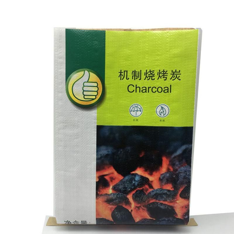 Customized Printing Biodegradable Kraft Paper Laminated PP Woven Charcoal Packaging Bag