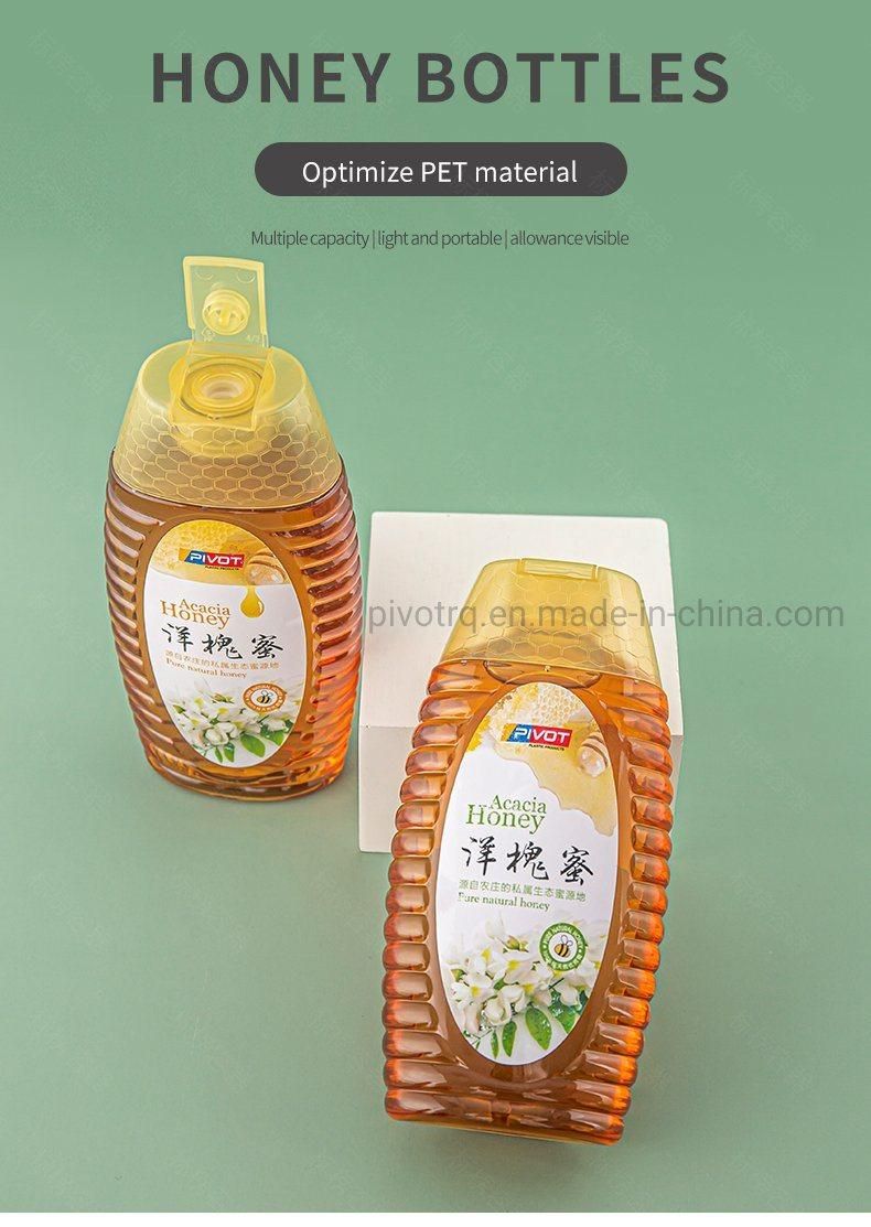 436g Honey Squeeze Bottle with Silicone Valve Cap for Honey Syrup