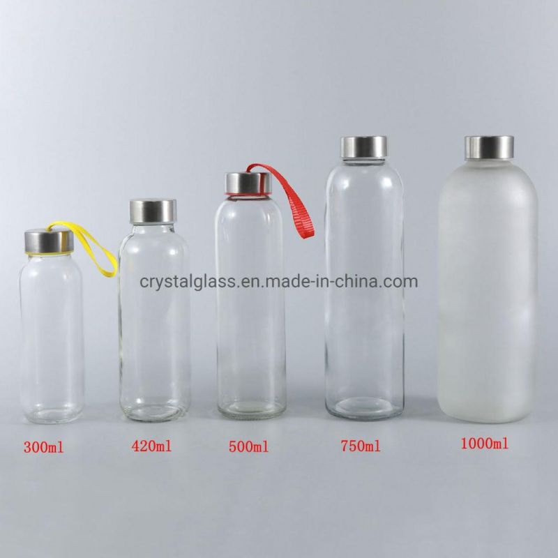 300ml Frost Sparkling Water Glass Bottle with Decal Printing