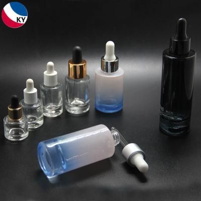 30ml Clear White Flat Shoulder Cosmetic Serum Bottle