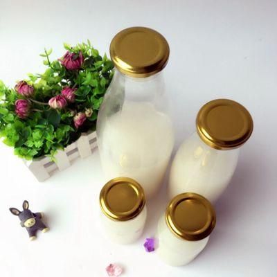 Packaging Milk Glass Bottles Sets with Metal Basket Handle