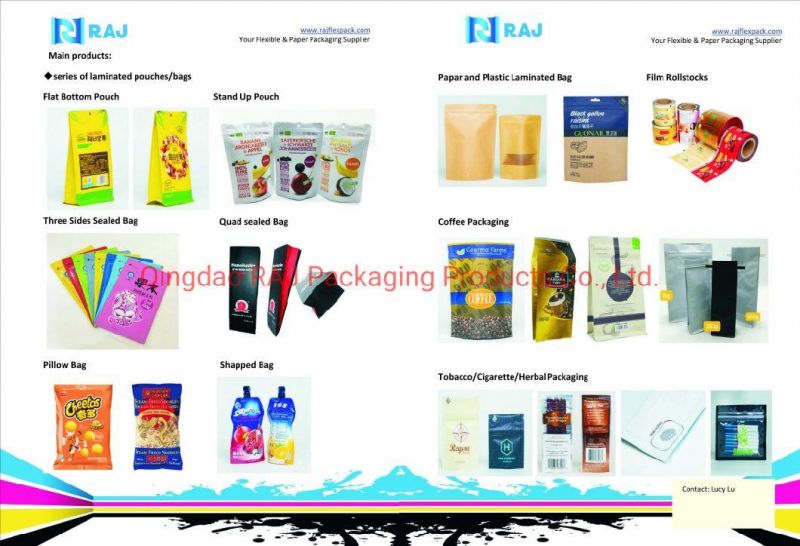 Custom Stand up Mylar Ziplock Zipper Pouch Plastic Packaging Bag for Frozen Food Fruit Packing