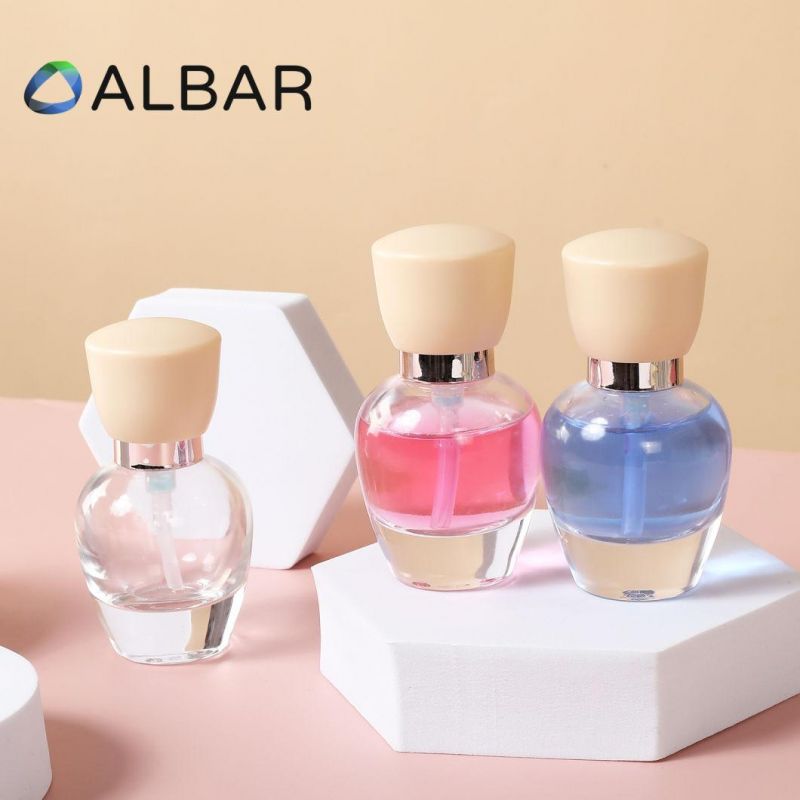 Clear or Frosted Glass Bottles for Serum Cheek Essential Oil Perfume with Press Pump