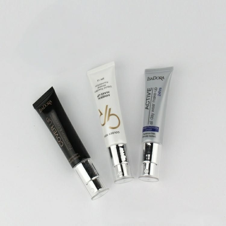 50ml 100ml 120ml Sliver Metal Shining Cosmetic Laminated Aluminum BB/CC Cream Stock Packaging Tube with Flip Top Lid