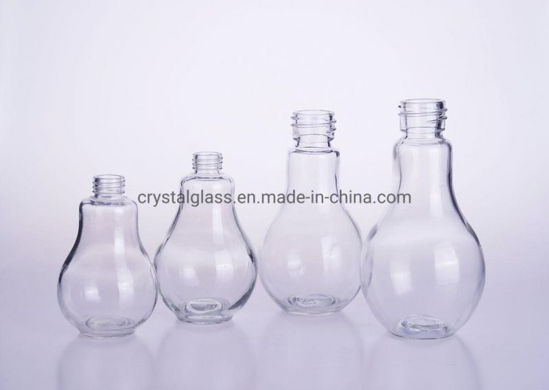 Creative Bulb Shape Bottle Food Grade Beverage Juicer Glass Bottles 100ml/200ml/300ml/400ml/500ml