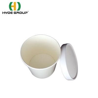 White Paper Soup Cup with Lid Double PE Coatings High Quality Kraft Paper Cups for Noodles
