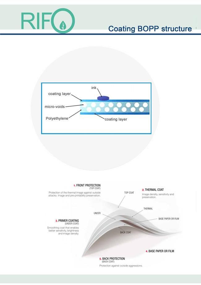 Rnd Grade BOPP Synthetic Paper Applied for HP Indigo Printer with High Color Saturation