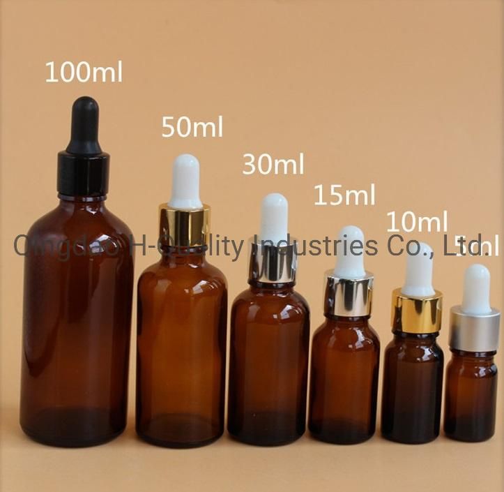 Amber Essential Oil Perfume Glass Bottles with Screw Caps