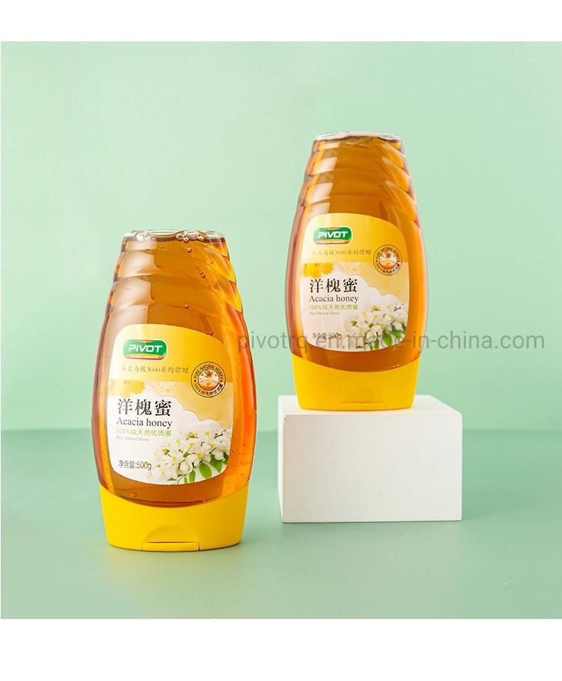 500g Pet Honey Jam Bottle with Silicone Valve for Honey Syrup