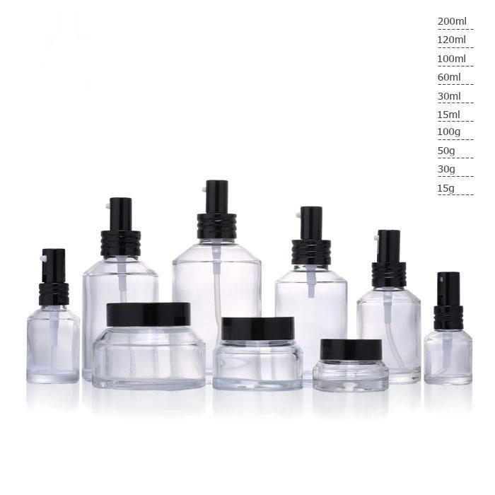 Ll43 Make-up Water and Lotion Essence Cream Bottle Cosmetic Bottle Glass Bottle Set Have Stock