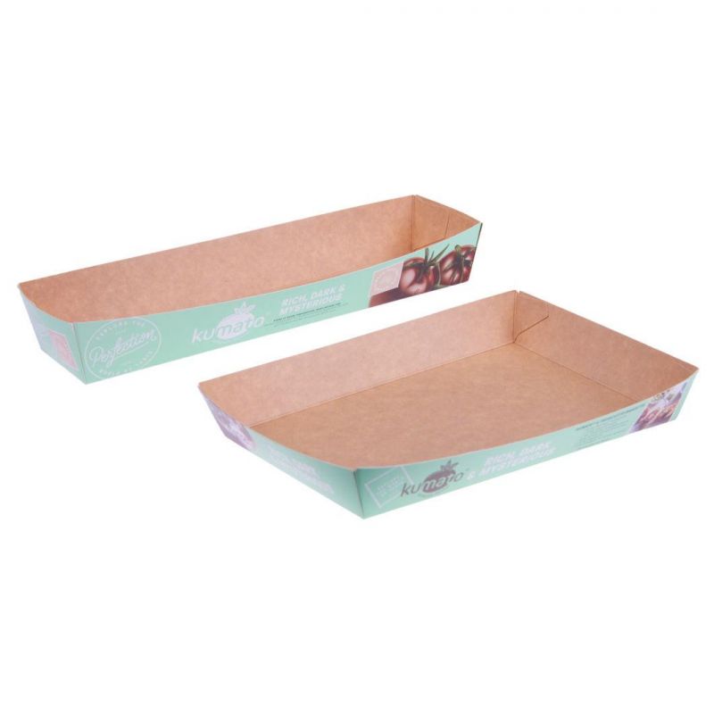 Custom Green Environmental Protection Food Packaging Tray Box Container