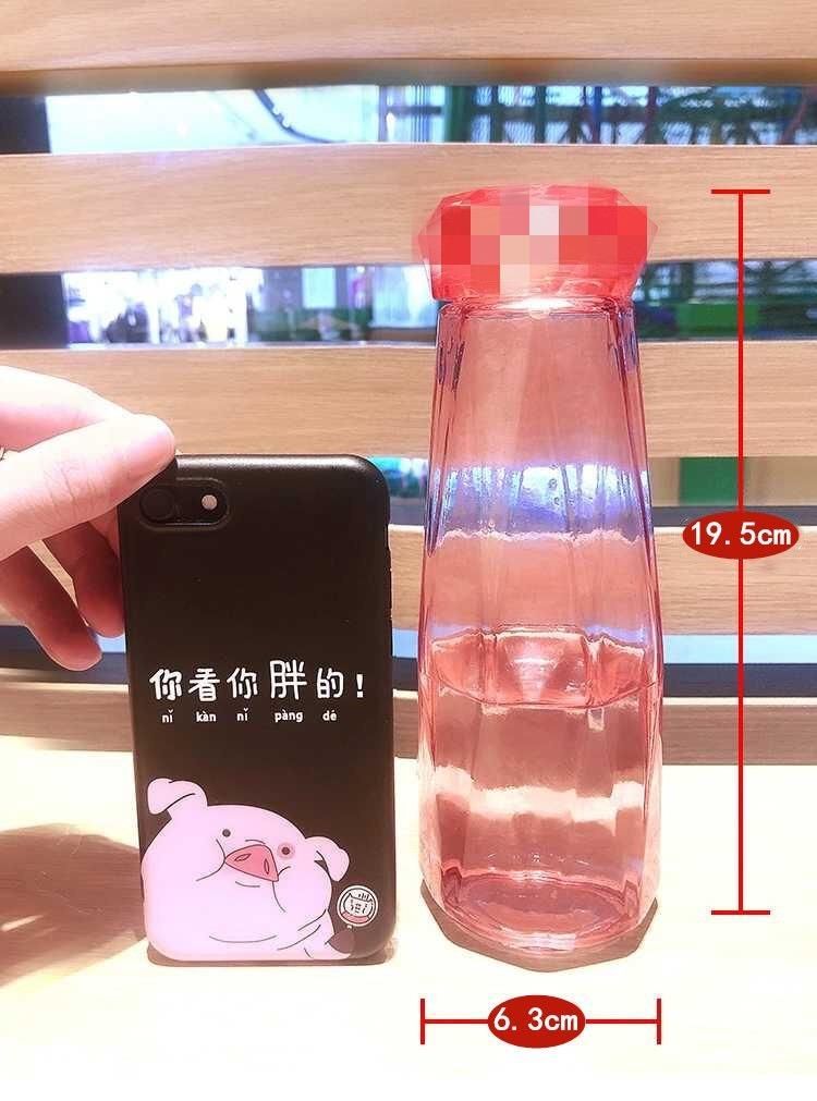 400ml Fashion Water Glass Bottle in Crystal colorful Glass