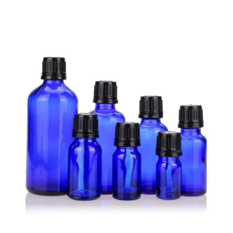 Factory Supply 30ml Blue Essential Oil Glass Dropper Bottles for Smoke Oil