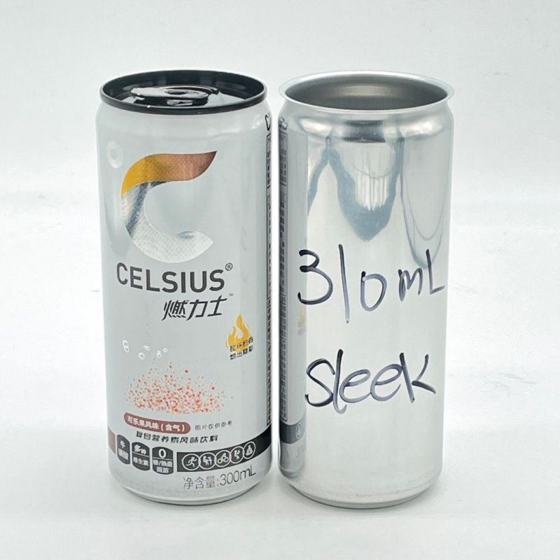 Sleek 310ml Energy Drink Cans and Lids