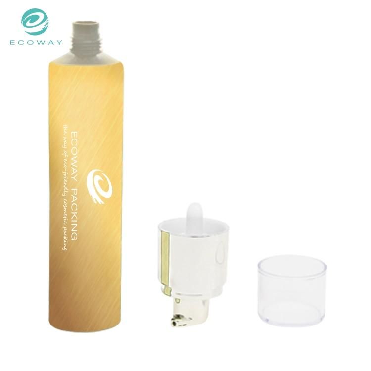 PE 50ml Airless Pump Tube Cleanser Tube Soft Round Yellow Cosmetic Tube