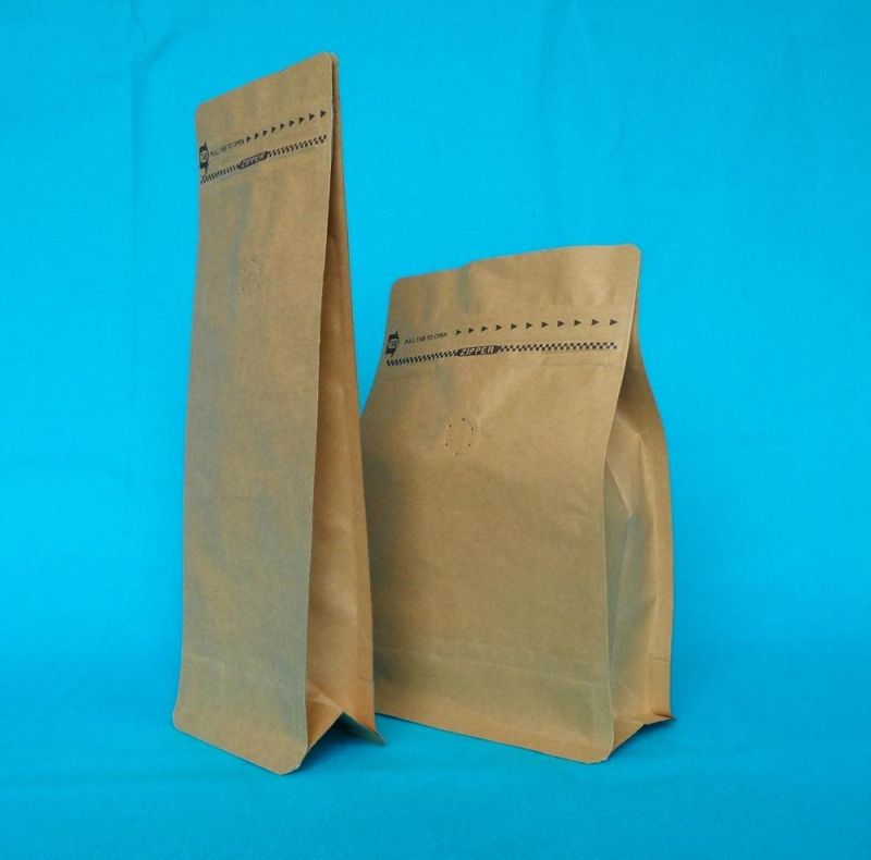 Eco-Friendly Kraft Coffee Bag 1lb/16oz Universal Coffee Bean Packaging Bag