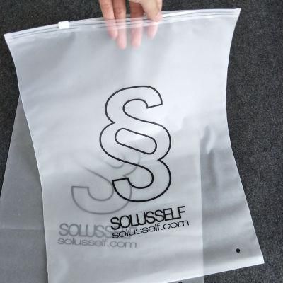 Custom PE Frosted Zipper Ziplock Clothing Plastic Packaging Bags Seal Biodegradable Polybag Bag with Printing Logo for Clothes