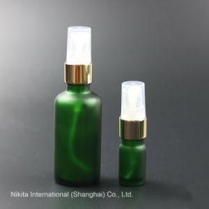 Frosted Green Glass Oil Bottle with Spray Pump, Dropper Bottle (NBG25B)