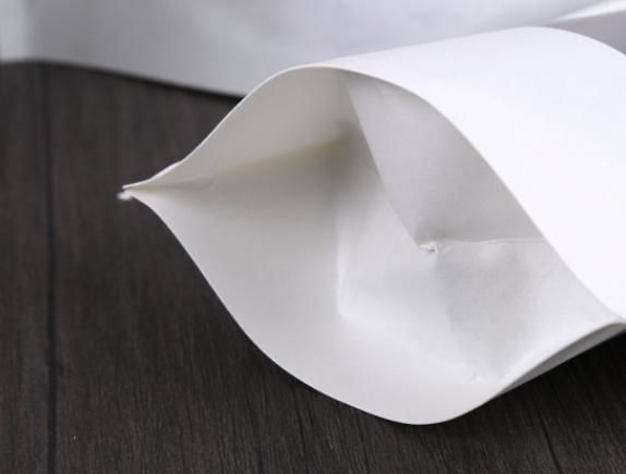 Open Window White Kraft Paper Bag Food Free-standing Bag Kraft Self-sealing Moisture-proof Bag