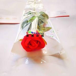 PLA/BOPP Printing Single Rose Flower Sleeve with Bouquet Flower Wrapping Used for Valentine&prime;s Day Thanksgiving Day