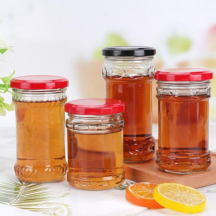 212ml Glass Jar Food Glass Jar Container for Packaging Honey Jelly with Metal Lid