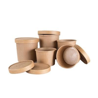 Kraft Paper Packing Bowl Lunch Package Cup Soup Porridge Cup