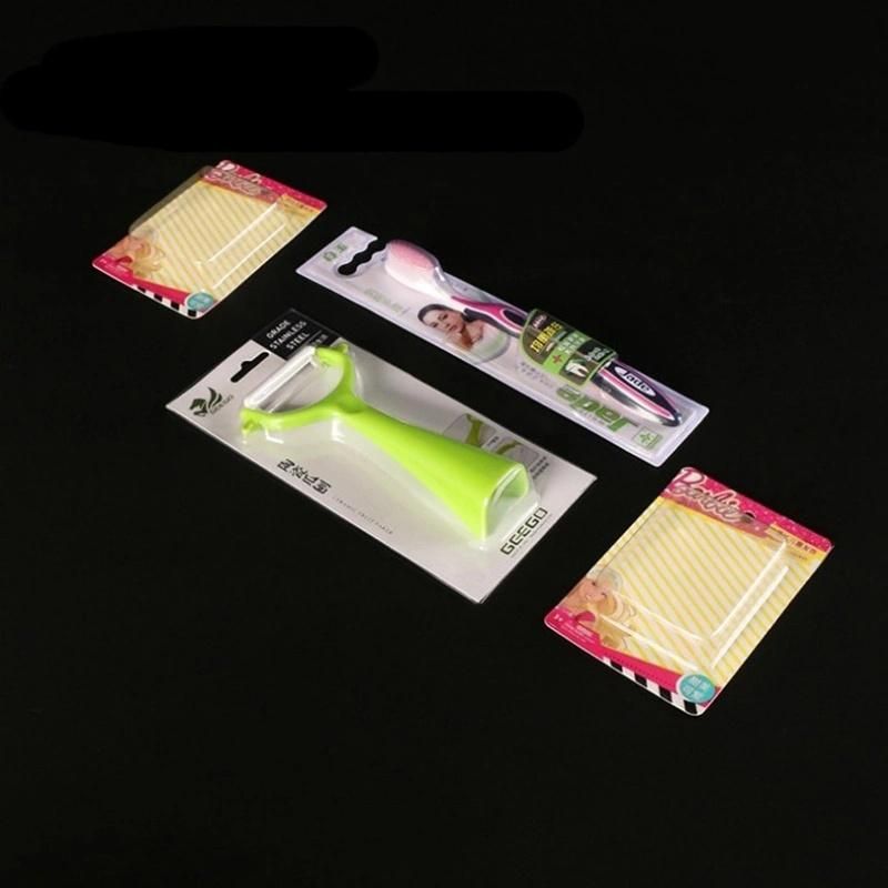 Custom Plastic Three Fold Sides with Printing Paper Card Slide Blister Heatsealed Packaging