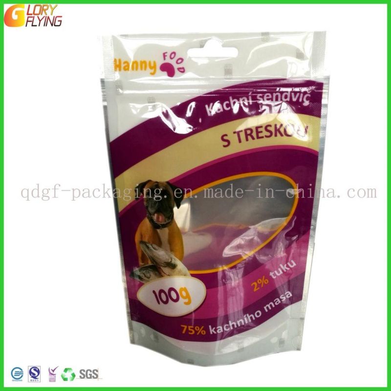 Plastic Dog Food Bag Clear Window& Zipper Pet Food Packaging