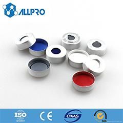 Silver 20mm Aluminum Crimp Seal with PTFE Silicone Septa for Autosampler Headspace Analysis