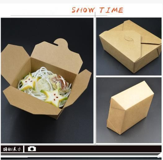 Wholesale Custom Color Printing Friendly White Cardboard Paper Lunch Disposable Lunch Box Salad Food Can Be Matched with Tin Foil Box Takeaway Packaging Box