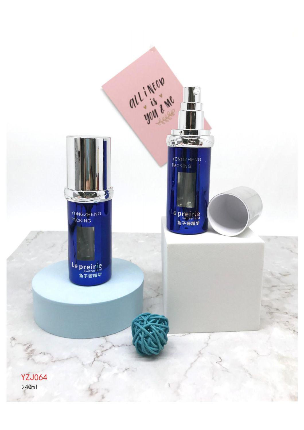 Ys007 Packaging Empty Luxury Blue Serum Bottle Cosmetic Glass Bottle and Jar Wholesale Have Stock