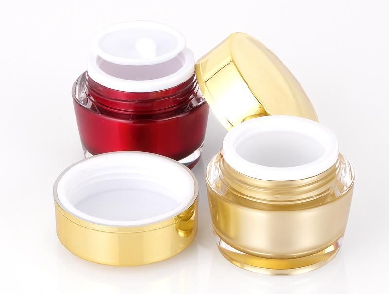 15g Hot Sale Luxury Empty Plasic Gold Cream Jar for Skin Care