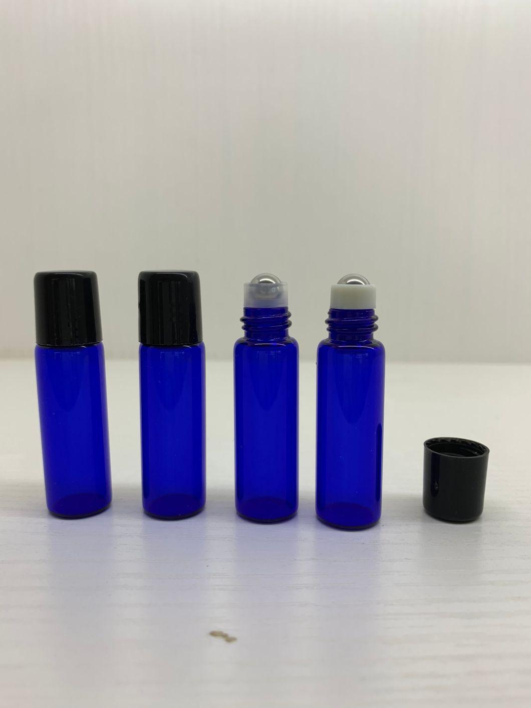 New Empty Cobalt Blue 5ml Glass Roll on Bottle with Stainless Steel Metal Roller Balls for Essential Oil Perfume