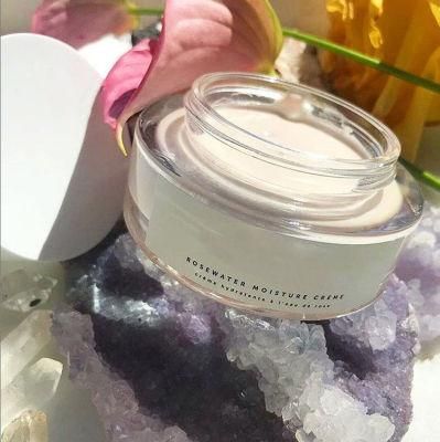 Luxury Clear Glass Jar Cream Jar in Double Wall Container for Cosmetic Packing 50/100g