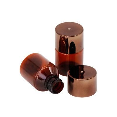 Empty 35ml Cosmetic Packaging Round Brown Pet Plastic Bottles