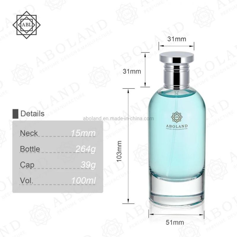 Clear Empty Bottles Cosmetic Packaging Perfume Bottle with Metal Lid