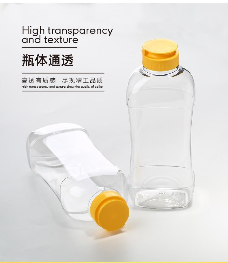 500ml Pet Plastic Ketchup Bottles Sauce Bottle with Silicone Valve Cap