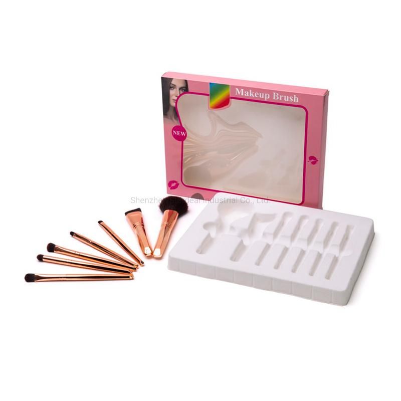 Custom Plastic Cosmetic Makeup Brush Set Packaging Box Trays