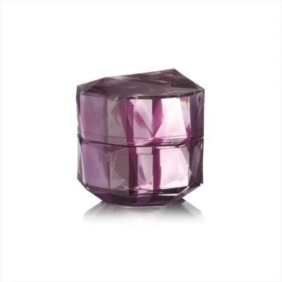 50g Unique Shape Double Wall Purple Color Acrylic Cream Jar Special Shape Cosmetic Container