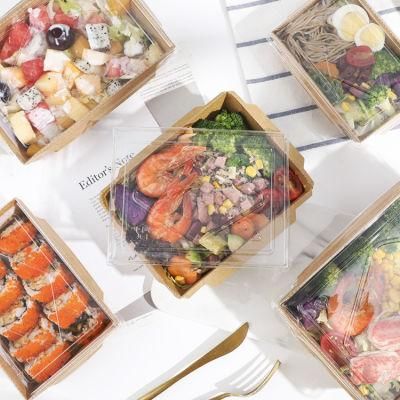 Wholesale Disposable Packaging Kraft Whiteboard Takeaway Food Paper Boxes
