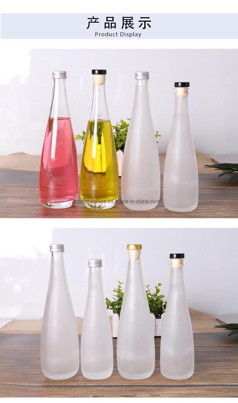 375ml 500ml Cone Juice Glass Bottle for Beverage and Homemade Tear Use