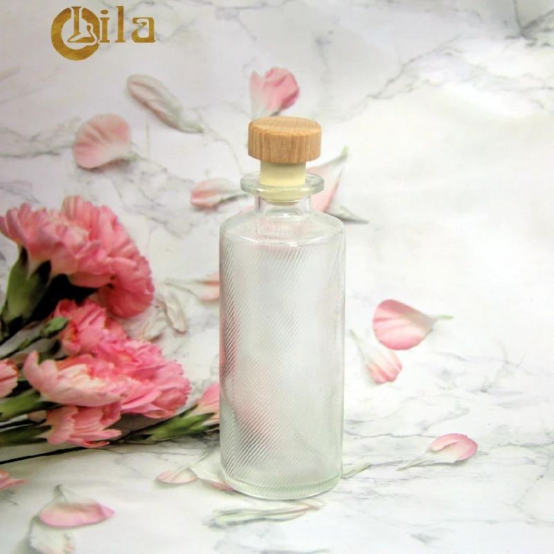 OEM Crystal Ribbed 150ml with Caps Essential Oil Diffuser Manufacturer Aromatherapy Bottles