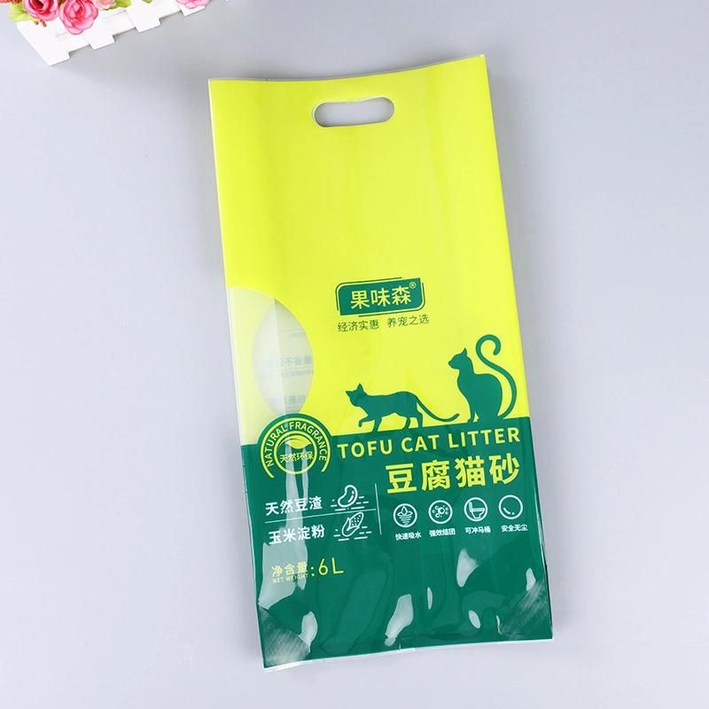 Bio-Degradable and Moisture-Proof PE plastic Cat Litter Punching Bag Manufacturers Custom Handle Bag with Own Printing