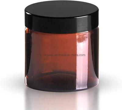 60ml Amber Glass Jars with Black Lids